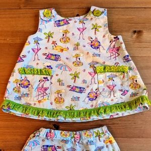 Miami flamingos 2 piece set